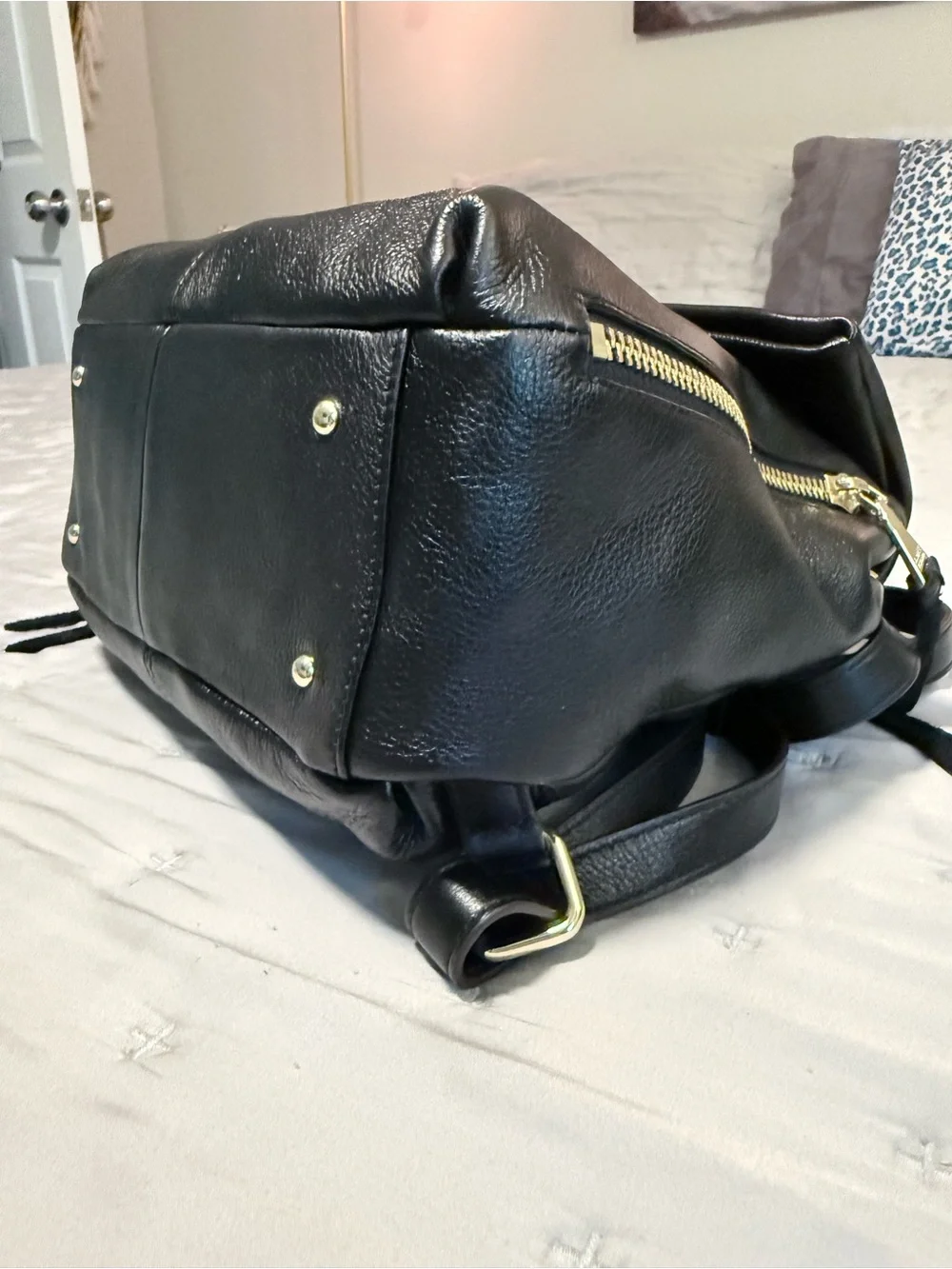 Aimee Kestenberg Bali Black Leather Backpack Purse